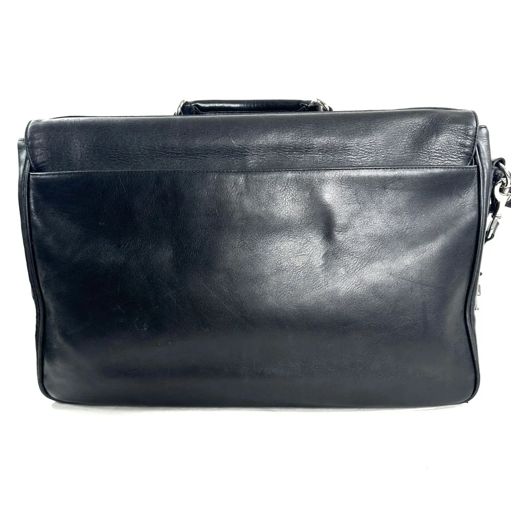 Coach Vintage Metro 5307 Black Leather Large Laptop Briefcase Bag Lock Keys